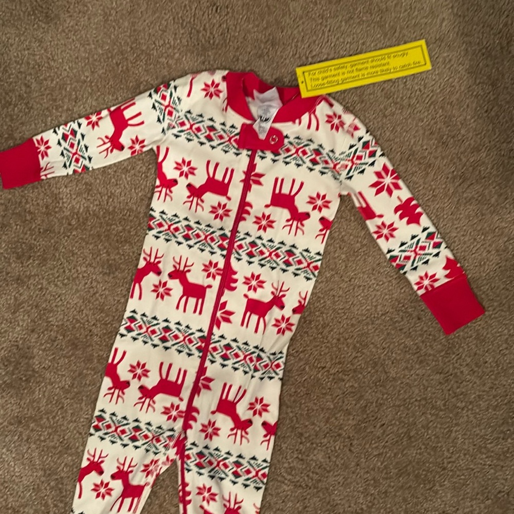 Hanna Andersson Dear Deer Baby Holiday Zip Sleeper